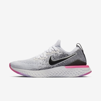 Nike Epic React Flyknit 2 - Løbesko - Hvide/Pink/Blå/Sort | DK-77805